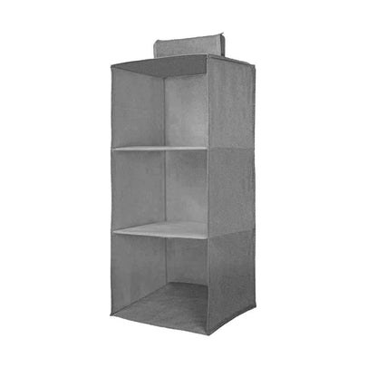 Hanging Wardrobe Organizer – 3 Shelves (Non-Woven Fabric)