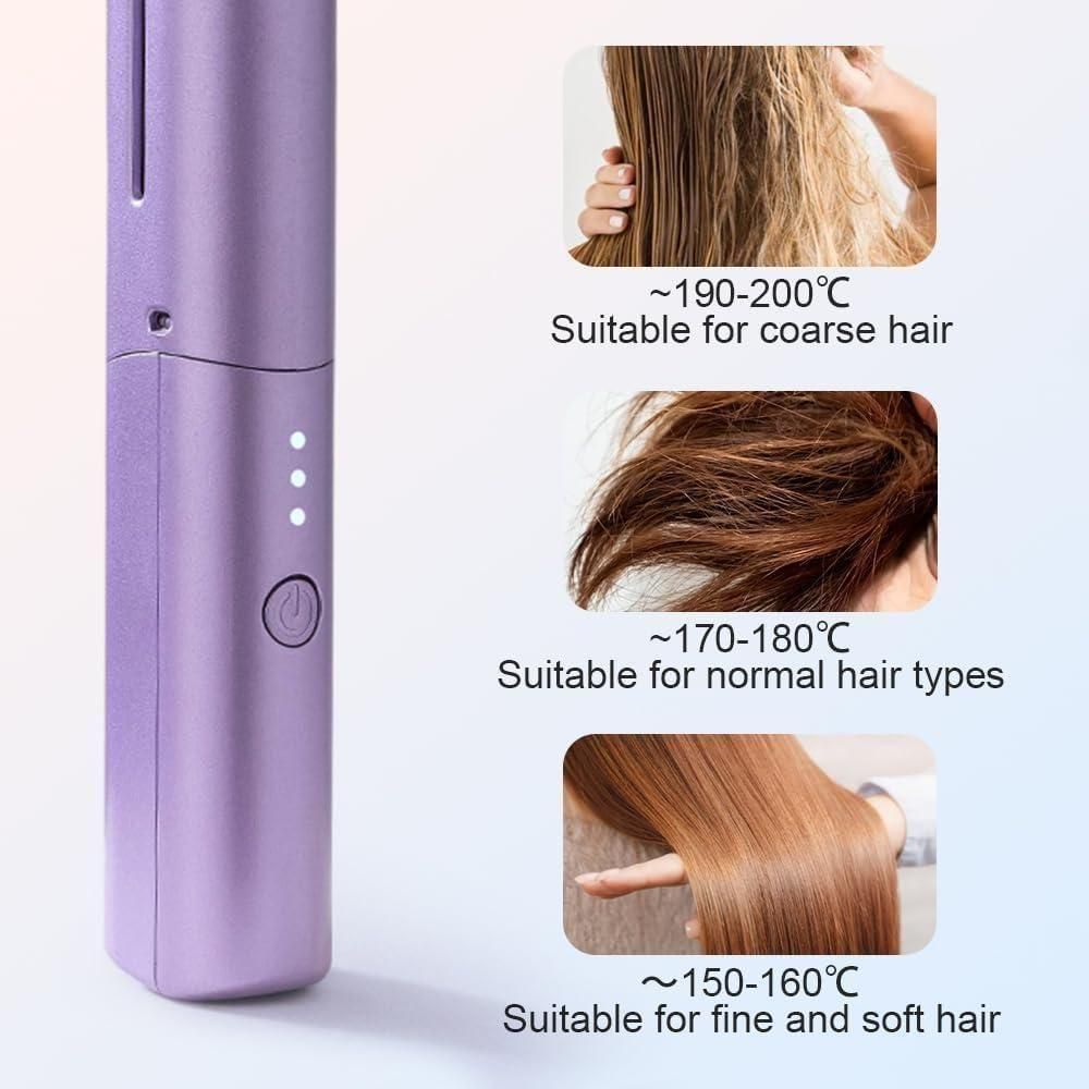 Meneflix Portable Mini Hair Straightener (Cordless & Rechargeable)