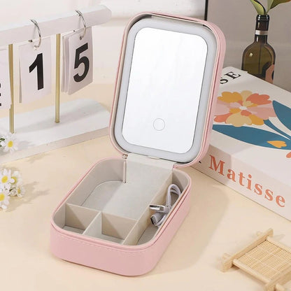 Compact Makeup Vanity With LED Mirror