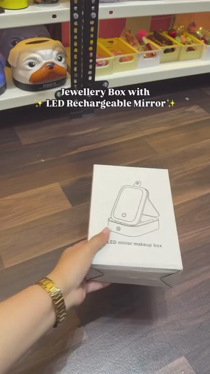 Compact Makeup Vanity With LED Mirror